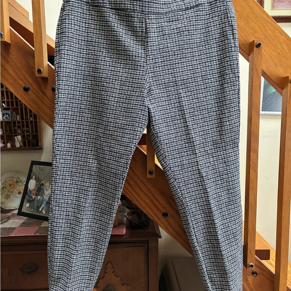 Women’s Annette  Black and White Checkered Pants XL Pull On